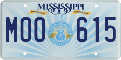 MS license plate MOO615