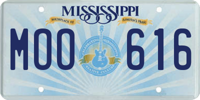 MS license plate MOO616