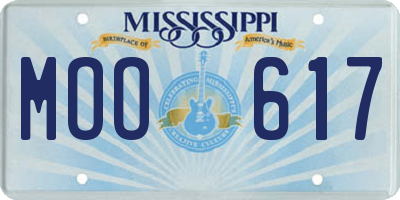 MS license plate MOO617