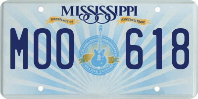 MS license plate MOO618