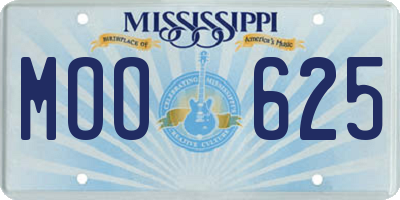 MS license plate MOO625