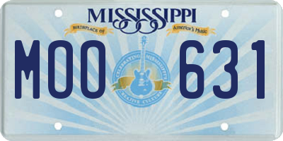MS license plate MOO631