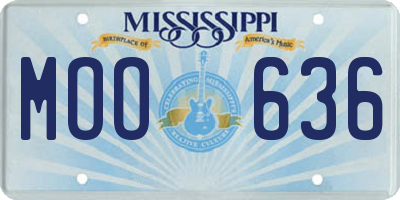 MS license plate MOO636