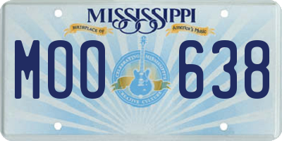 MS license plate MOO638