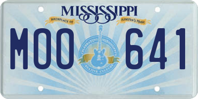 MS license plate MOO641