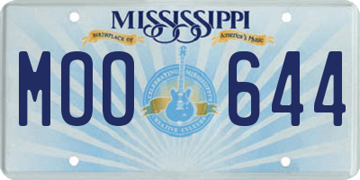MS license plate MOO644