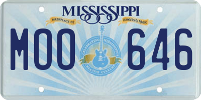 MS license plate MOO646