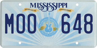 MS license plate MOO648