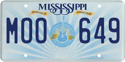 MS license plate MOO649