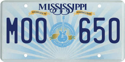 MS license plate MOO650