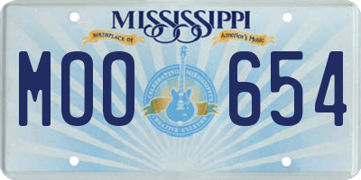MS license plate MOO654