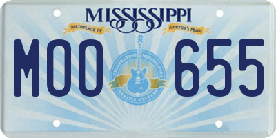 MS license plate MOO655