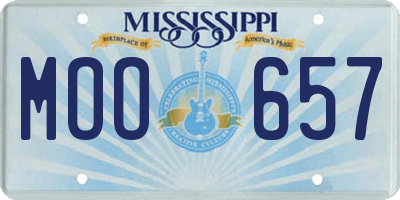 MS license plate MOO657