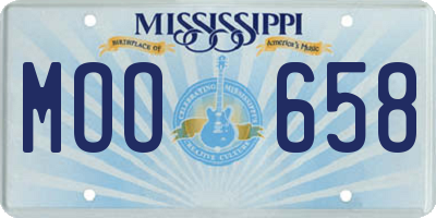 MS license plate MOO658