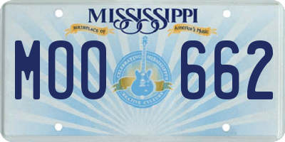 MS license plate MOO662