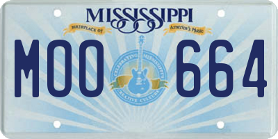 MS license plate MOO664