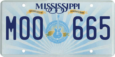 MS license plate MOO665