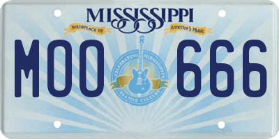 MS license plate MOO666