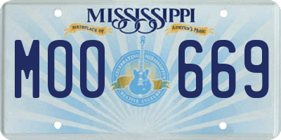 MS license plate MOO669