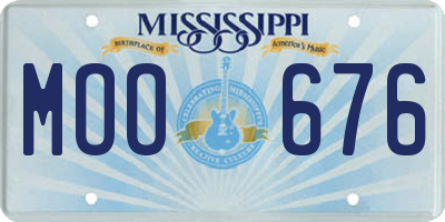MS license plate MOO676