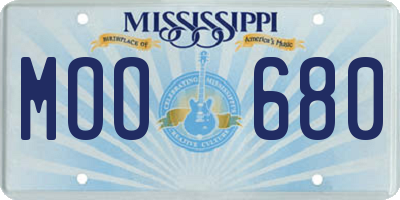 MS license plate MOO680