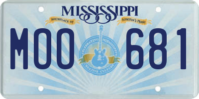MS license plate MOO681