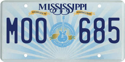 MS license plate MOO685