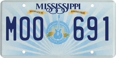 MS license plate MOO691
