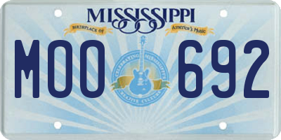 MS license plate MOO692