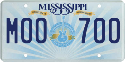 MS license plate MOO700