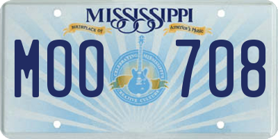 MS license plate MOO708