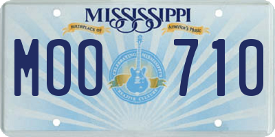 MS license plate MOO710