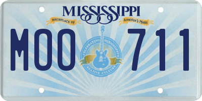 MS license plate MOO711