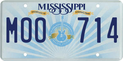 MS license plate MOO714