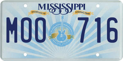 MS license plate MOO716