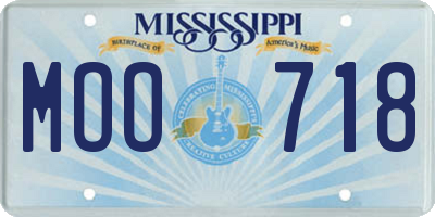 MS license plate MOO718