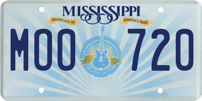 MS license plate MOO720