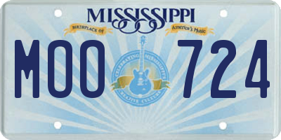 MS license plate MOO724