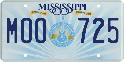 MS license plate MOO725