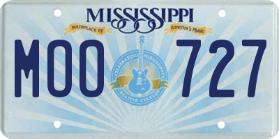 MS license plate MOO727