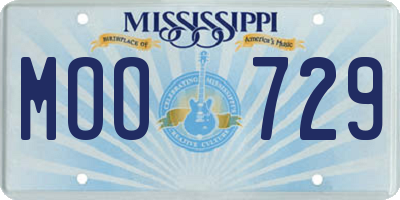 MS license plate MOO729