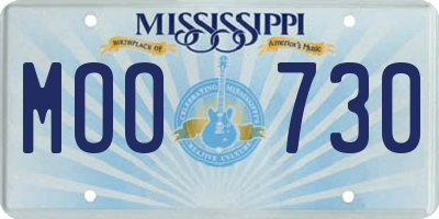 MS license plate MOO730