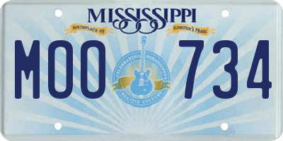 MS license plate MOO734