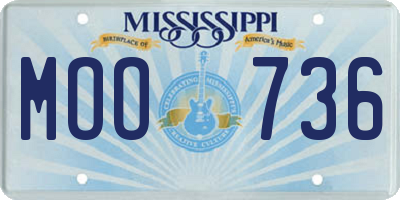 MS license plate MOO736