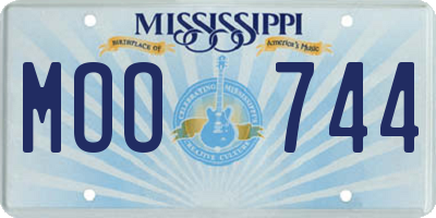 MS license plate MOO744