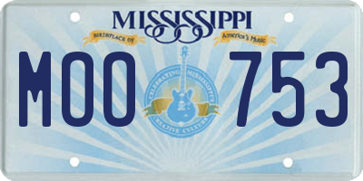 MS license plate MOO753