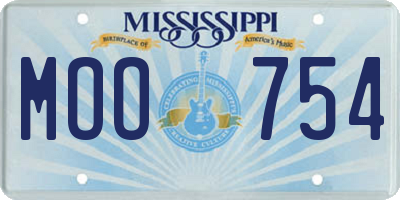 MS license plate MOO754