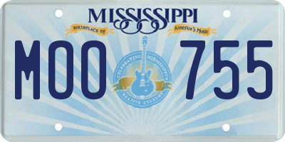 MS license plate MOO755