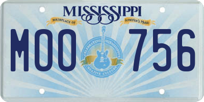 MS license plate MOO756