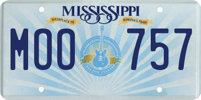 MS license plate MOO757